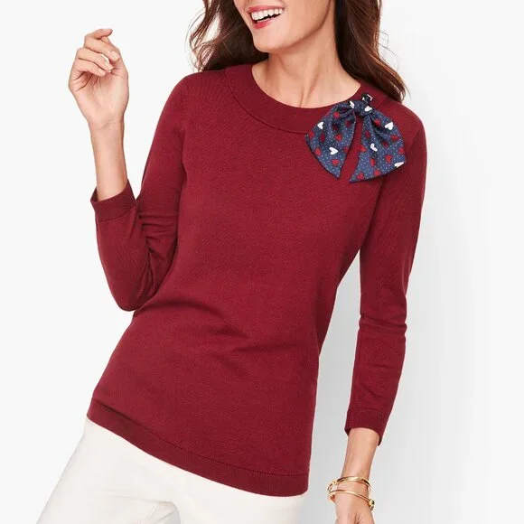 Talbots Sweaters Talbots Heart Scarf Detail Sweater Poshmark